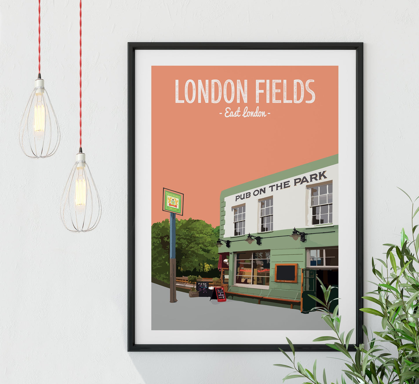 London Fields print, The Pub on the Park