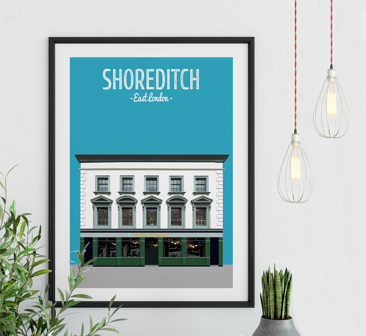 Shoreditch print, The Owl and Pussycat pub