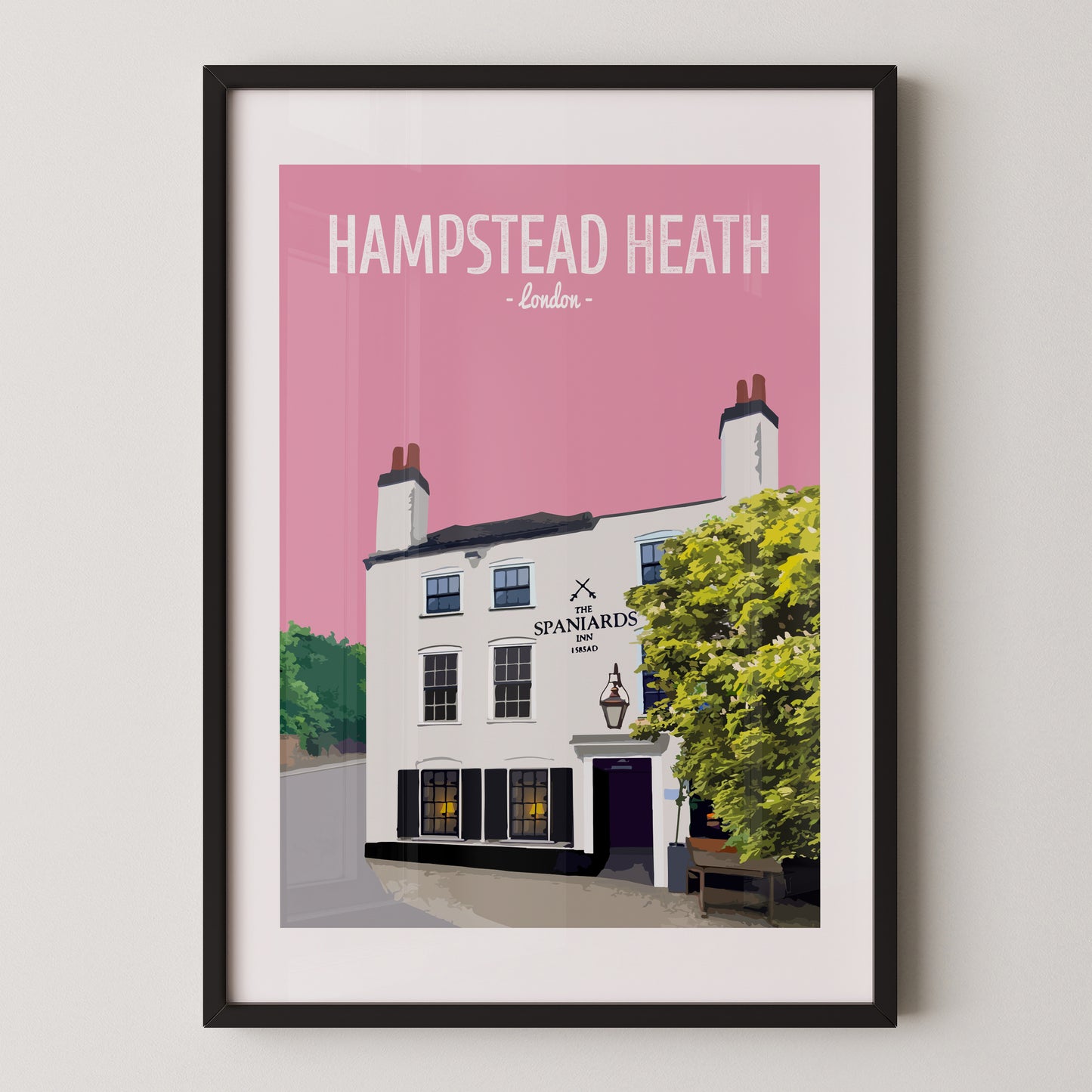 Hampstead Heath print, The Spaniards Inn pub