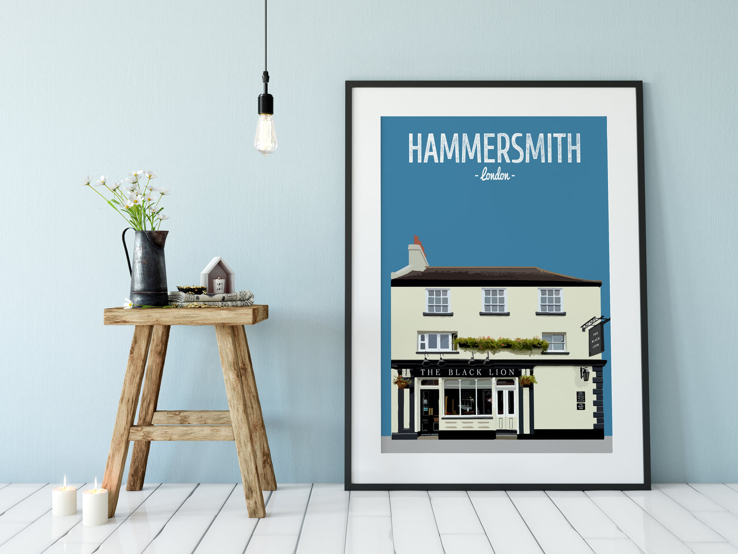Hammersmith print, The Black Lion pub