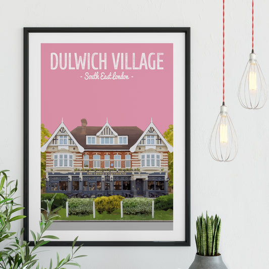 Dulwich Village print, The Crown and Greyhound pub