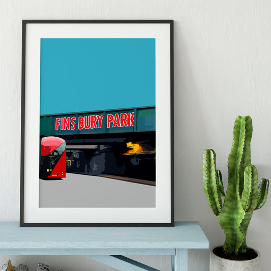 Finsbury Park print, Finsbury Park bridge