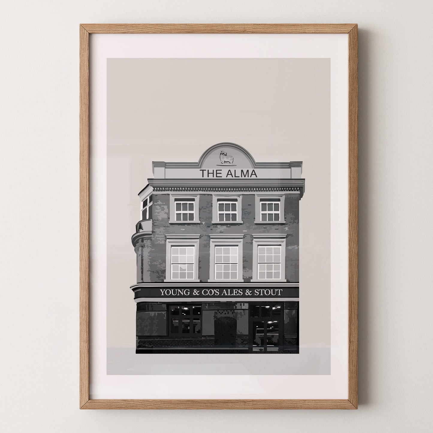 Wandsworth print, The Alma pub