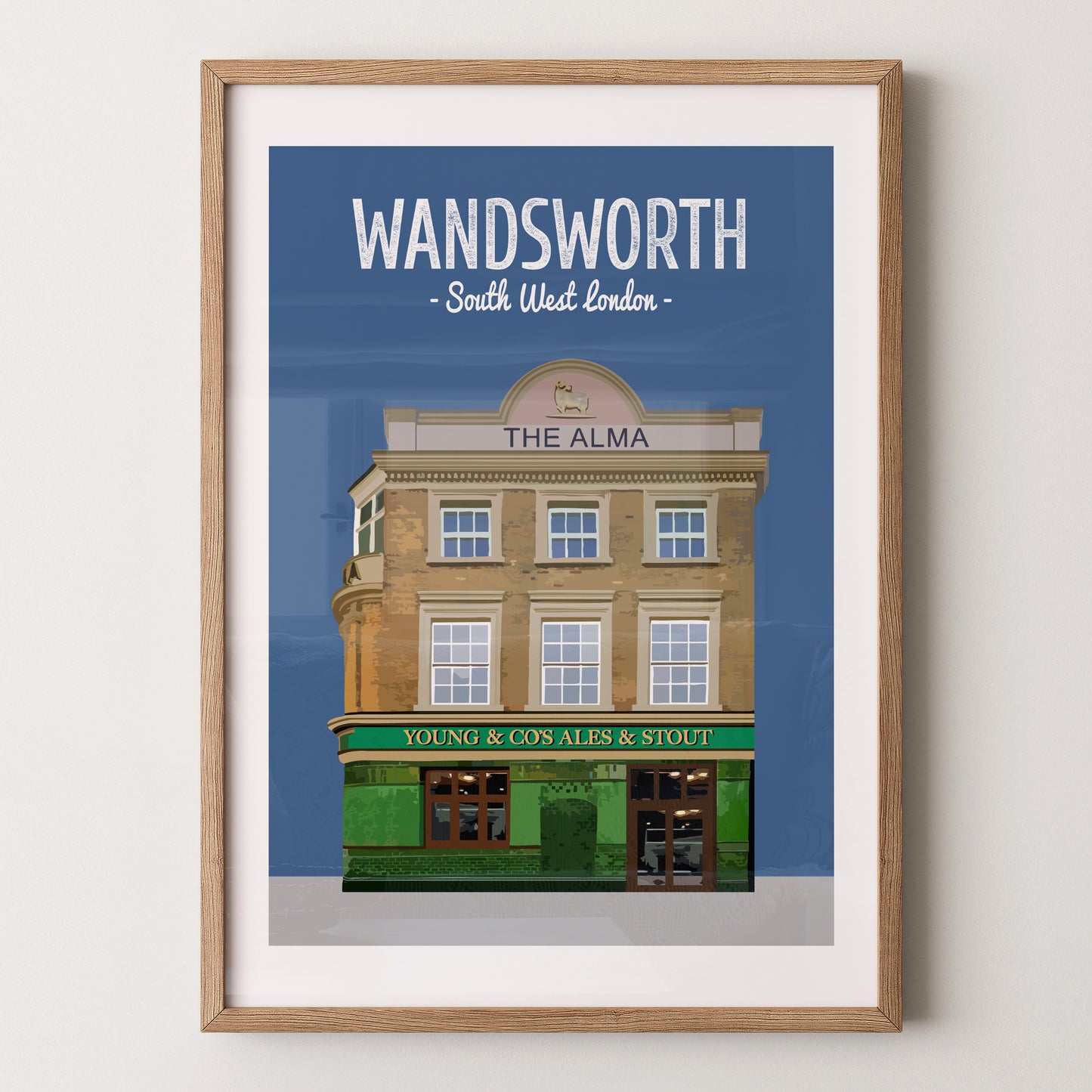 Wandsworth print, The Alma pub