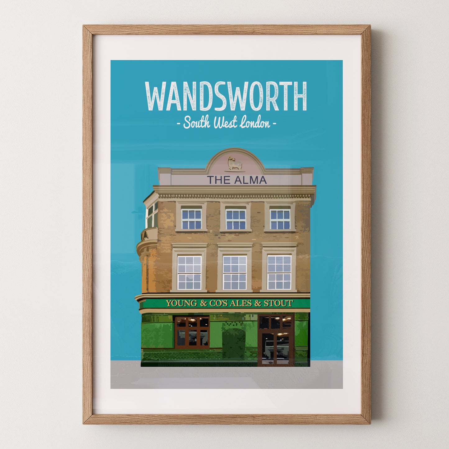 Wandsworth print, The Alma pub