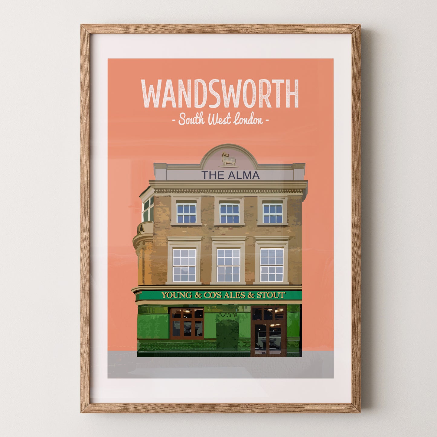 Wandsworth print, The Alma pub