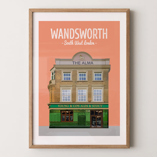 Wandsworth print, The Alma pub