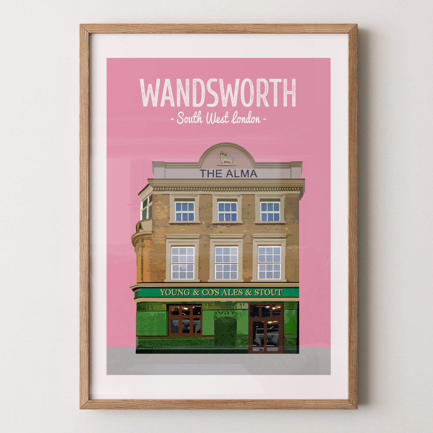 Wandsworth print, The Alma pub
