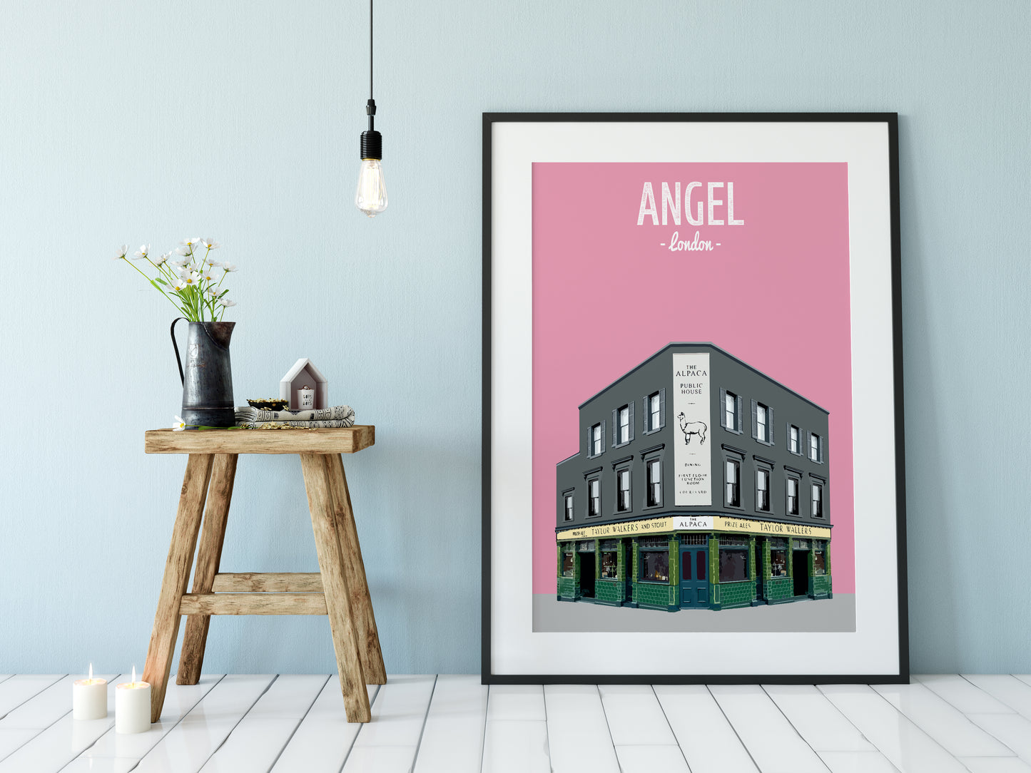 Angel print, The Alpaca pub