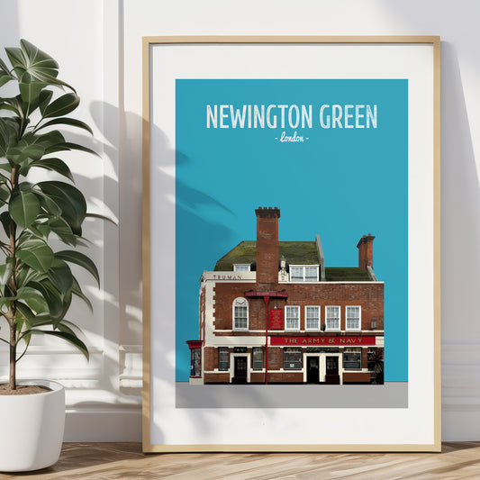 Newington Green print, The Army and Navy pub