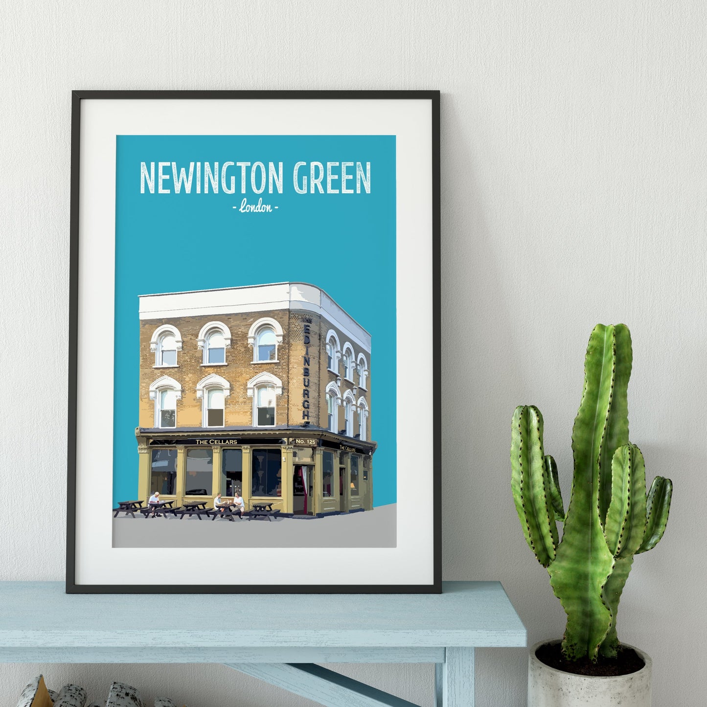 Newington Green print, The Cellars pub