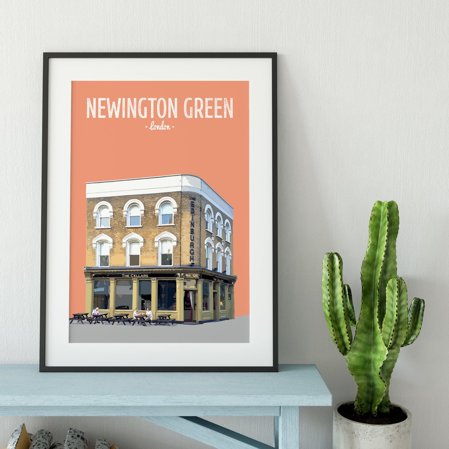 Newington Green print, The Cellars pub