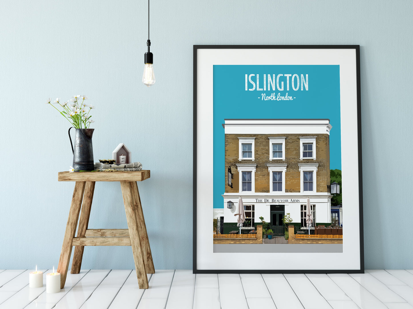 Islington print, The De Beauvoir Arms pub