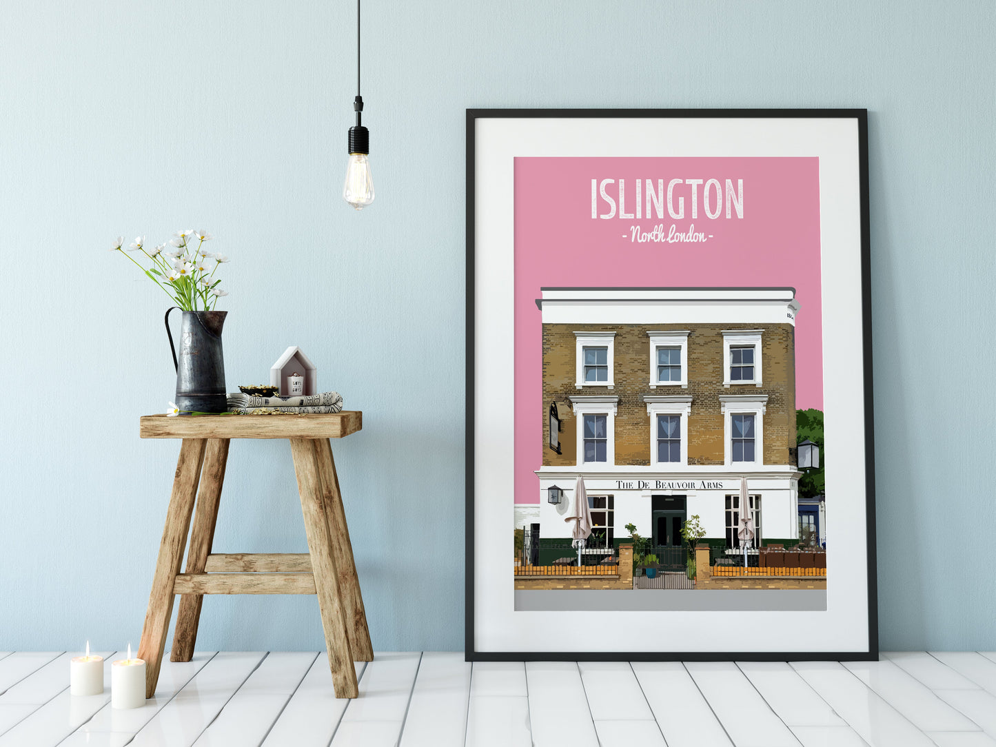 Islington print, The De Beauvoir Arms pub