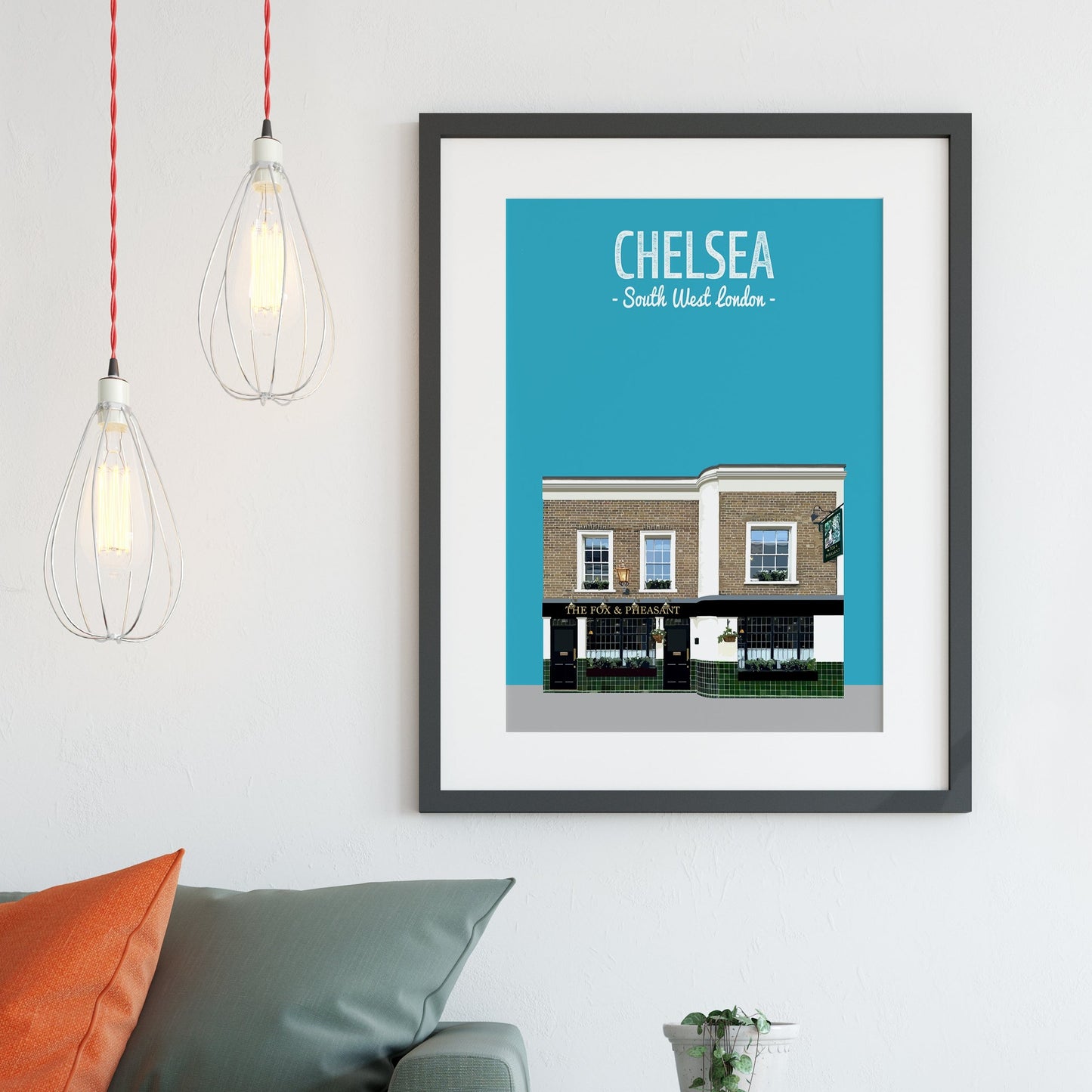 Chelsea print, The Fox & Pheasant pub