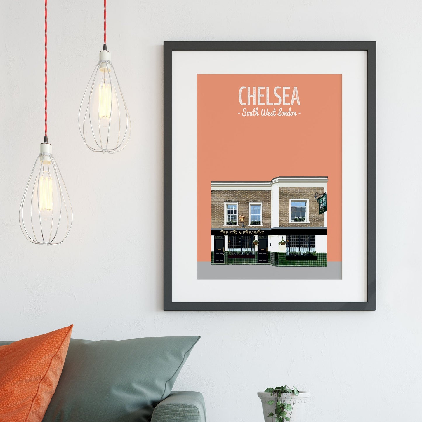 Chelsea print, The Fox & Pheasant pub