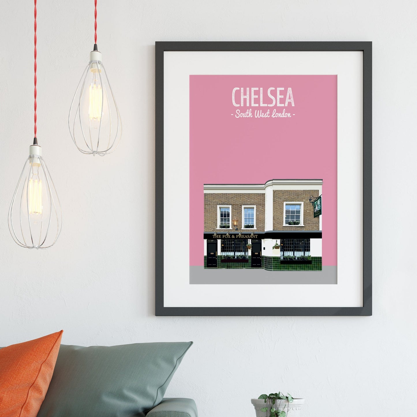 Chelsea print, The Fox & Pheasant pub