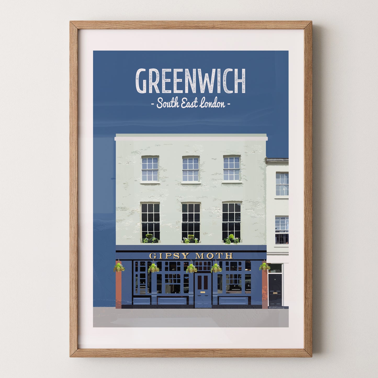 Greenwich print, The Gipsy Moth pub (new colours)