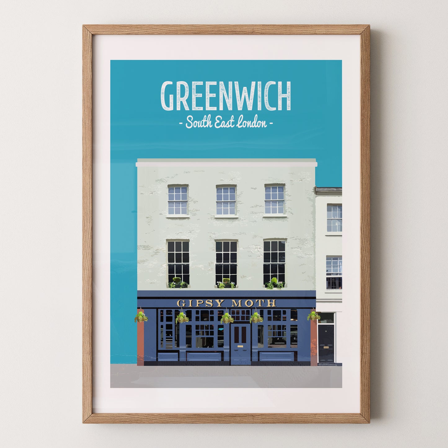 Greenwich print, The Gipsy Moth pub (new colours)