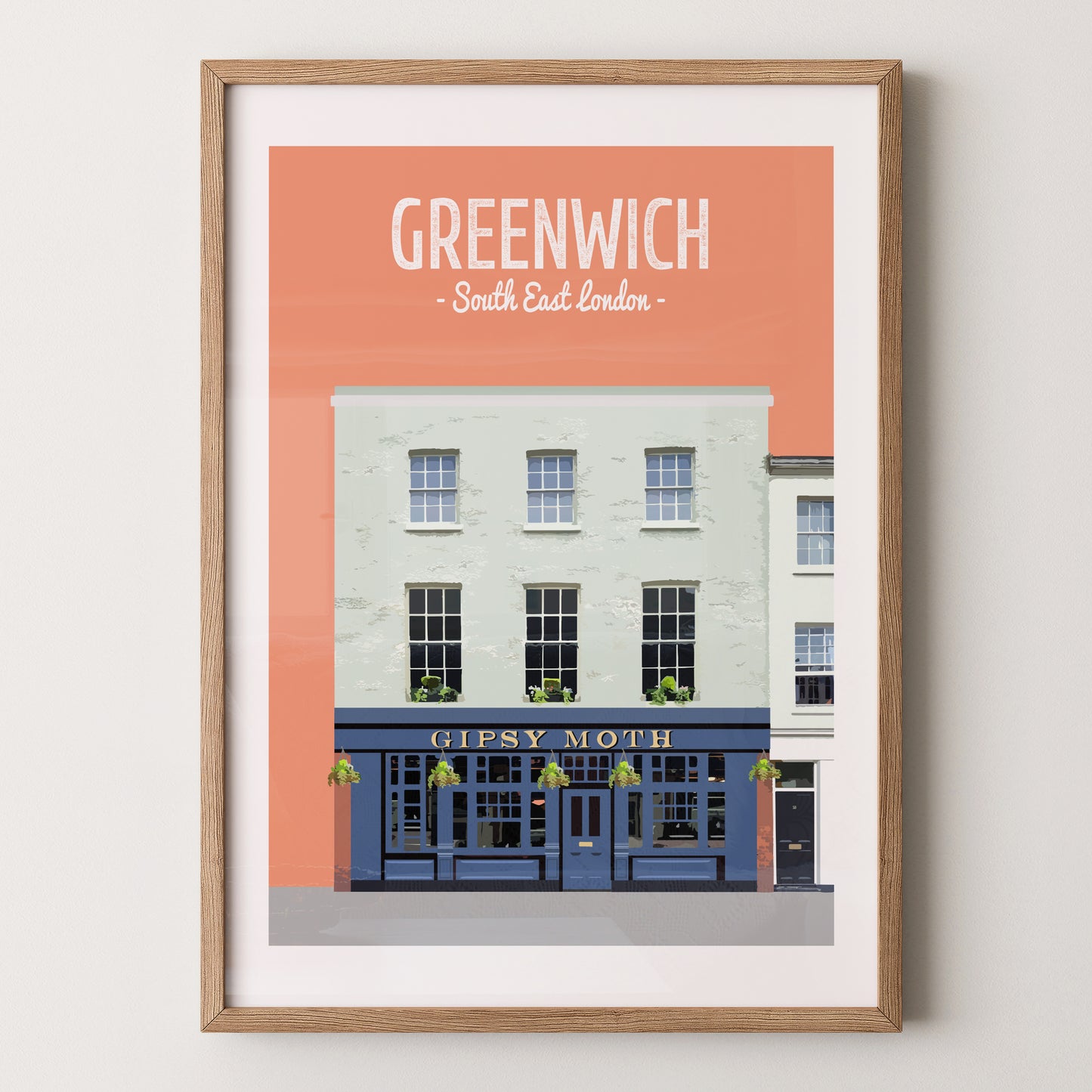 Greenwich print, The Gipsy Moth pub (new colours)