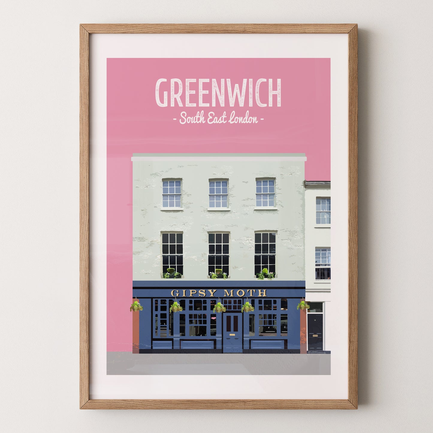 Greenwich print, The Gipsy Moth pub (new colours)