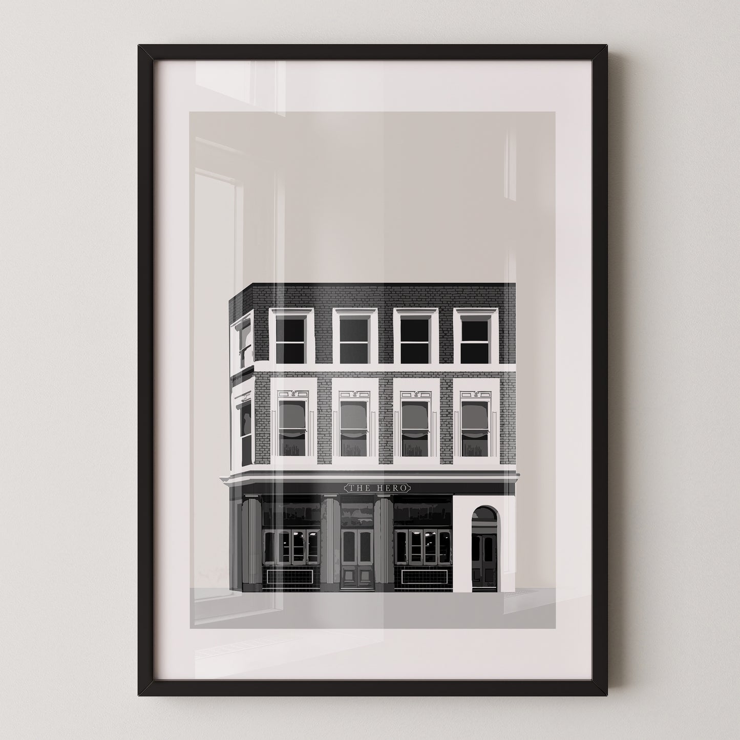 Maida Vale print, The Hero pub