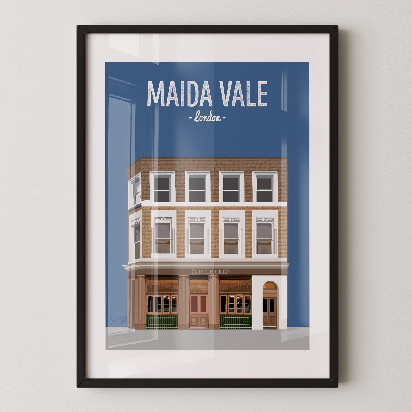 Maida Vale print, The Hero pub