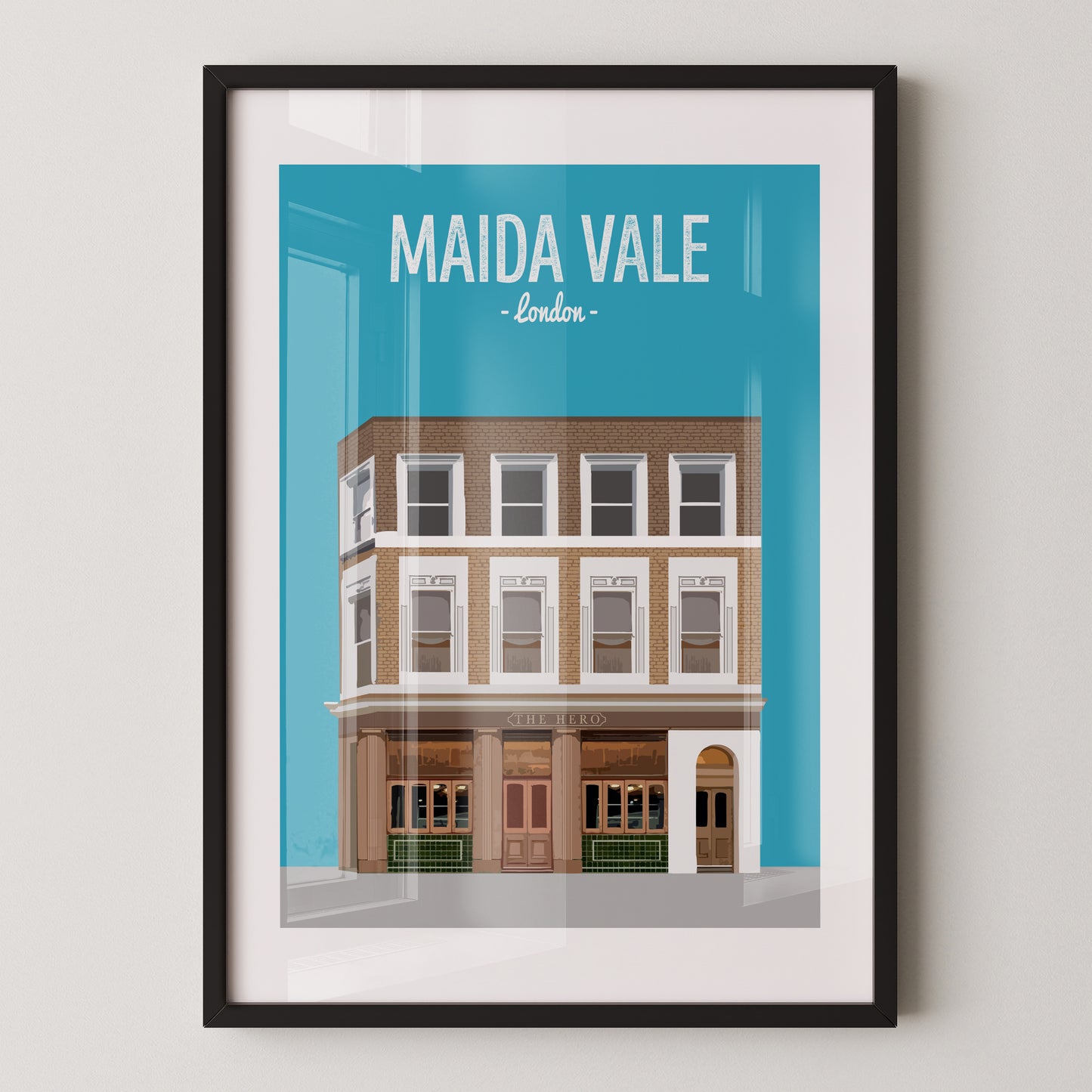 Maida Vale print, The Hero pub