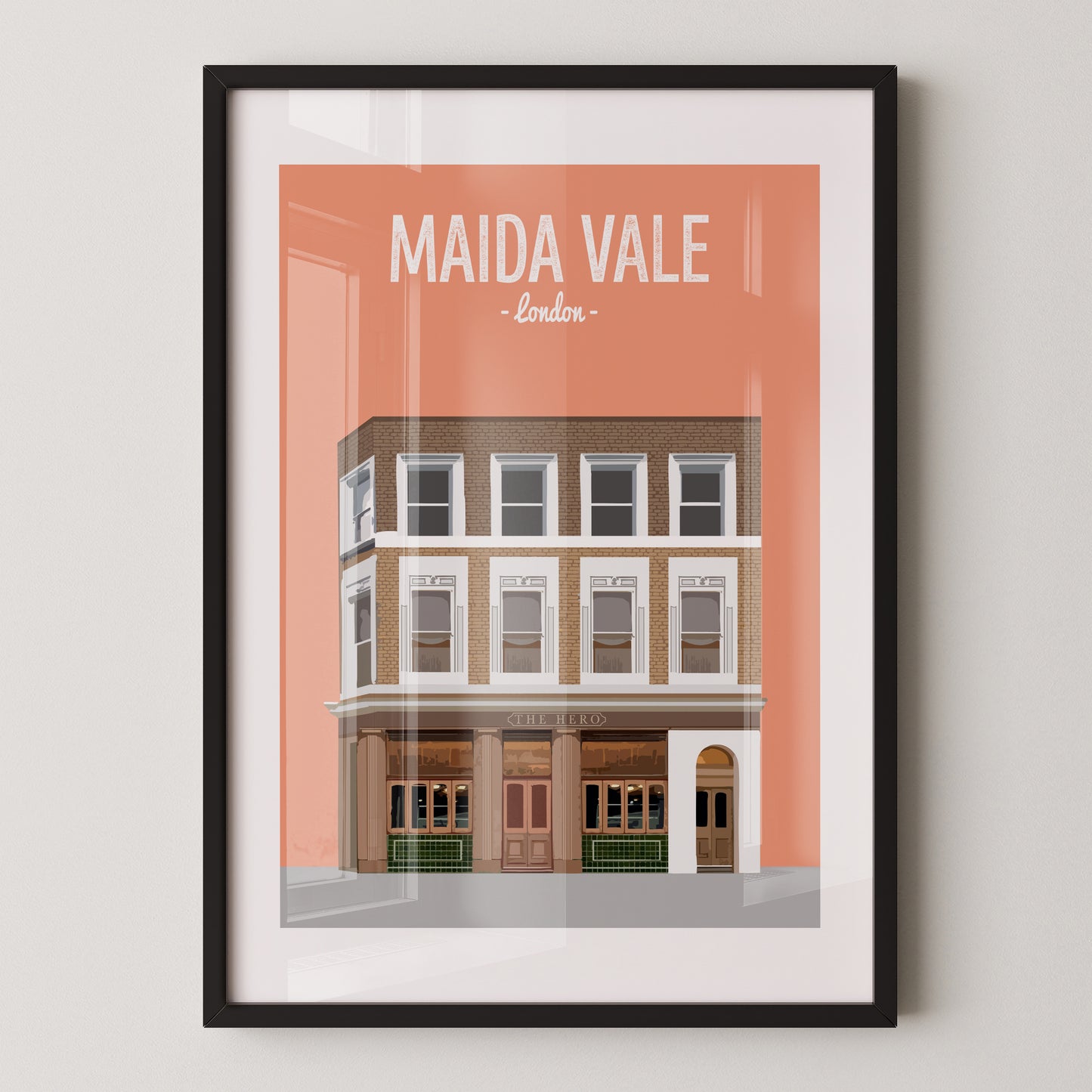 Maida Vale print, The Hero pub