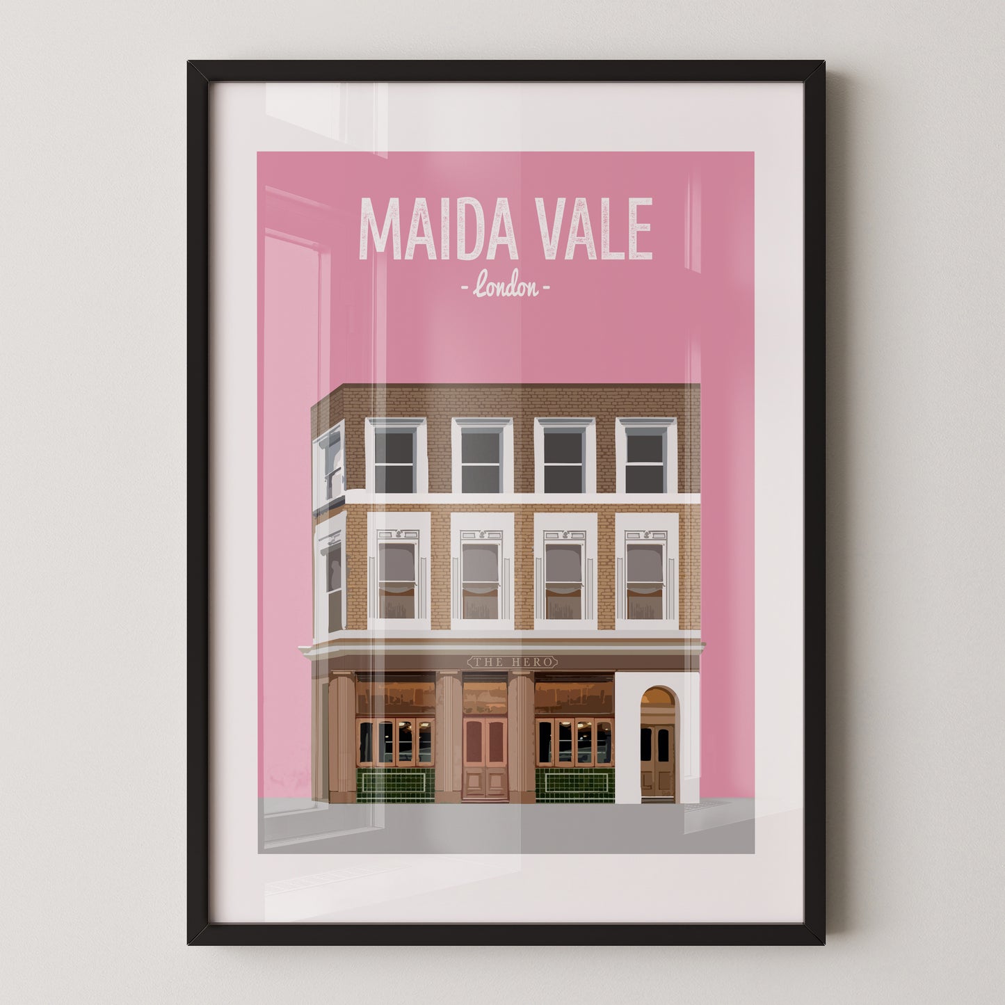 Maida Vale print, The Hero pub