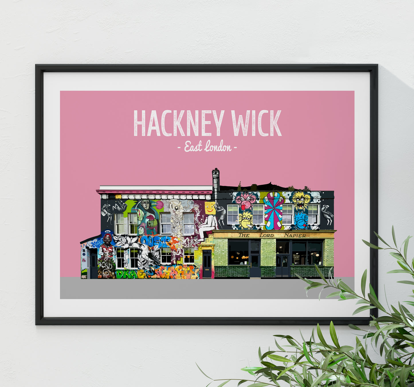 Hackney Wick print, The (new) Lord Napier pub