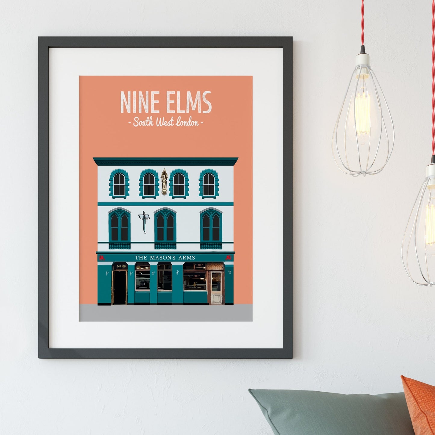 Nine Elms print, The Masons Arms pub