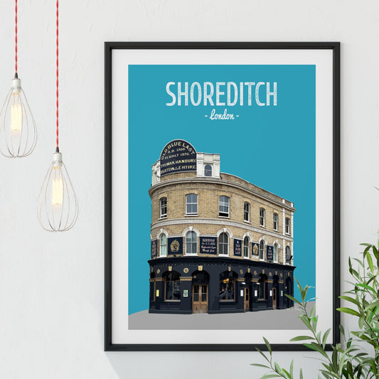 the old blue pub print