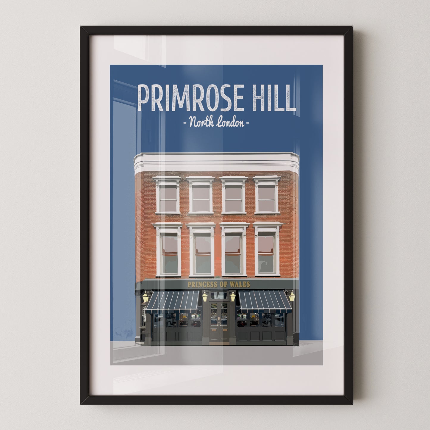 Primrose Hill print, The Princess of Wales pub