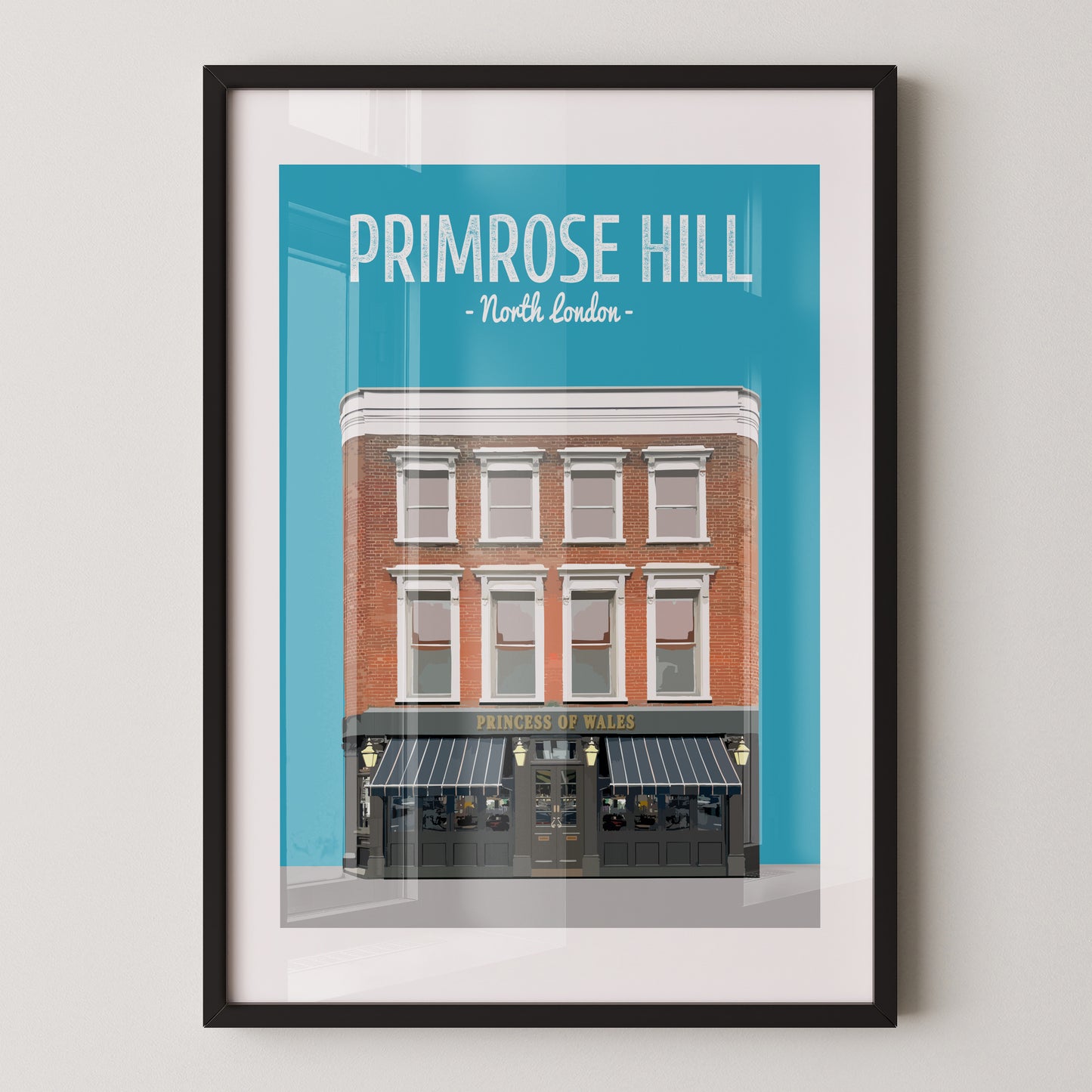 Primrose Hill print, The Princess of Wales pub