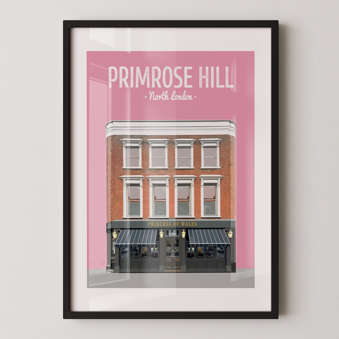 Primrose Hill print, The Princess of Wales pub
