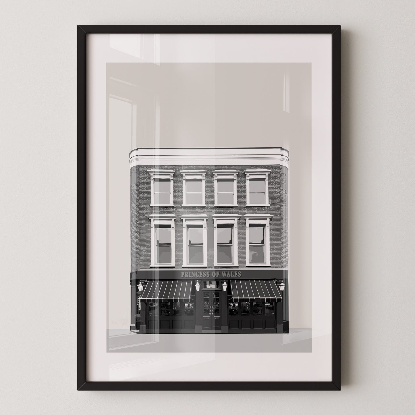 Primrose Hill print, The Princess of Wales pub
