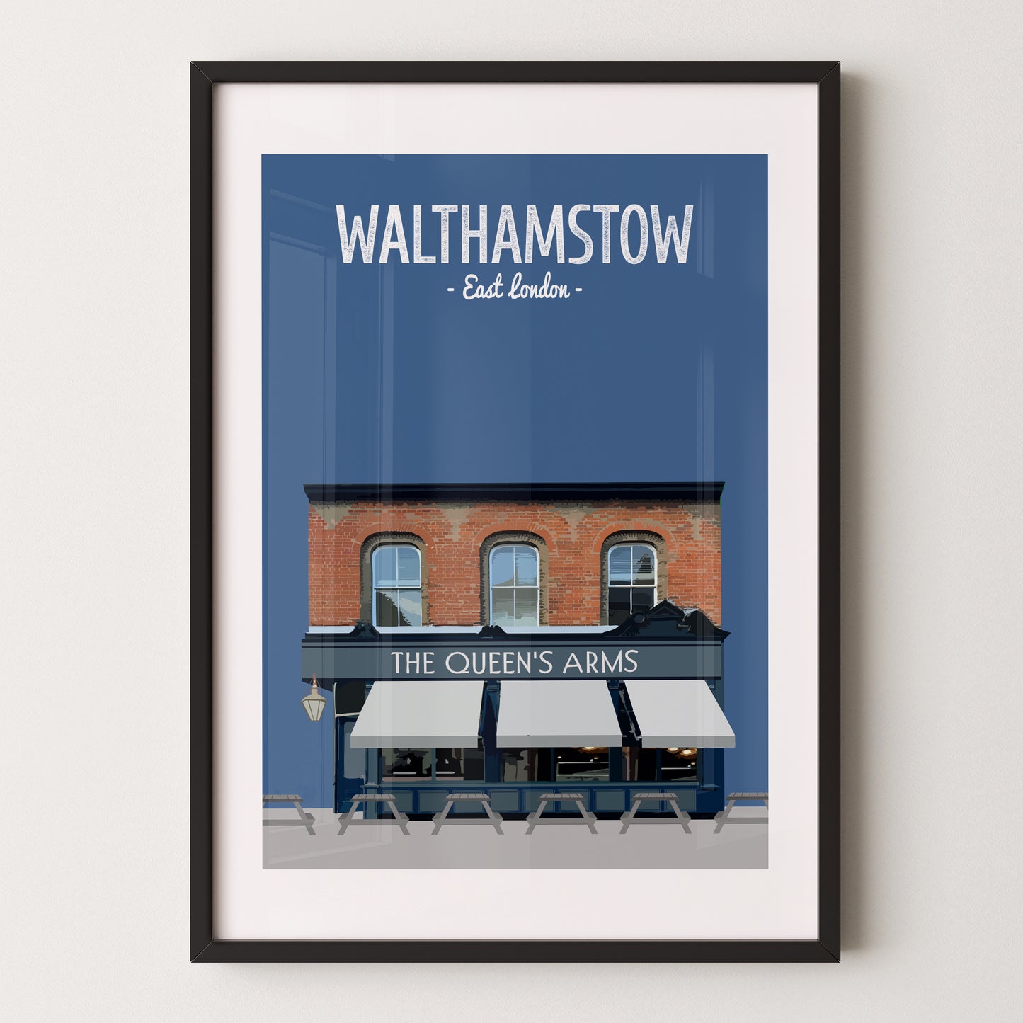Walthamstow print, The Queens Arms pub