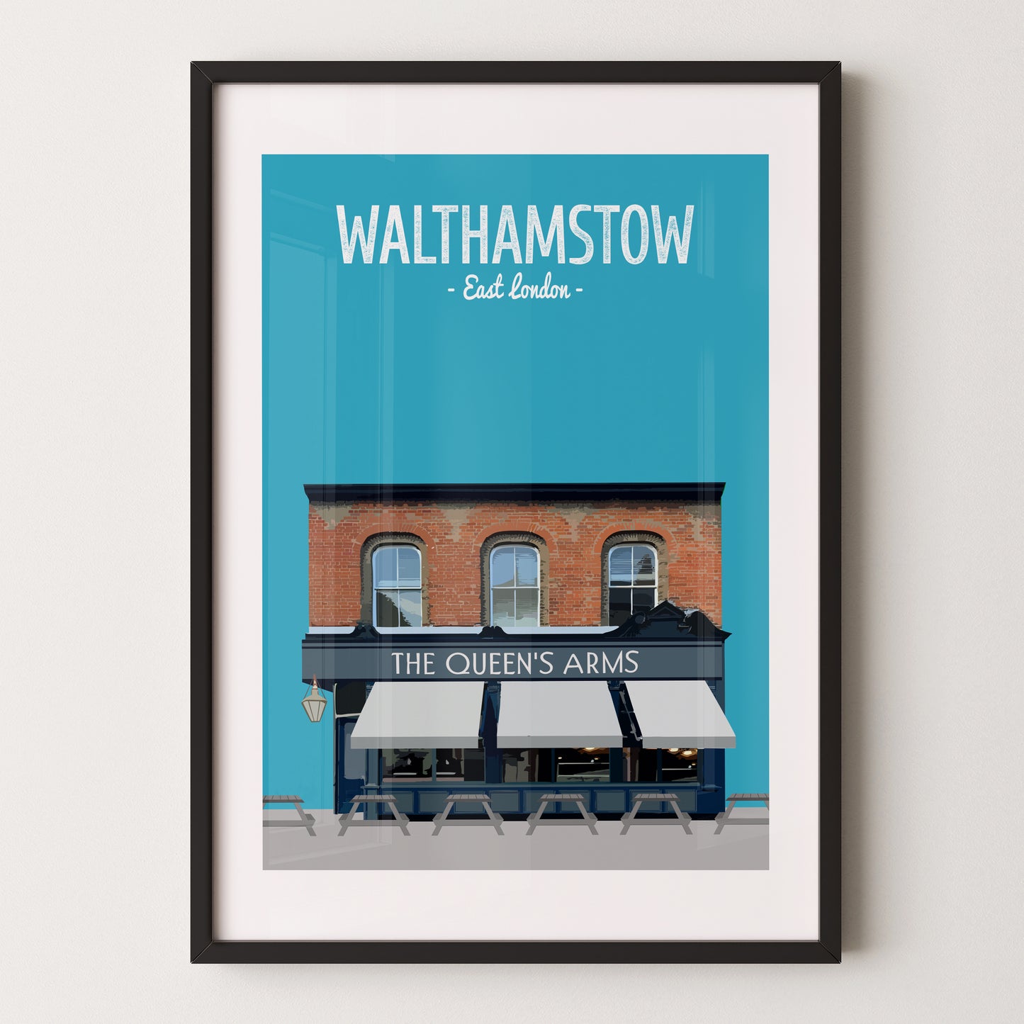 Walthamstow print, The Queens Arms pub