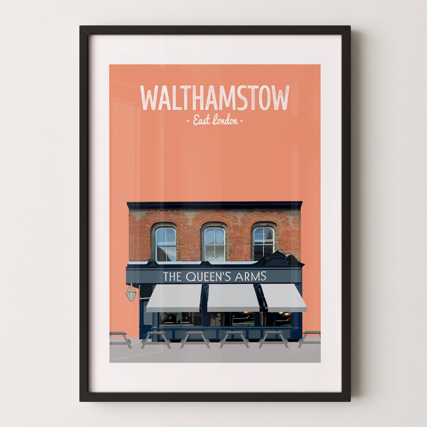 Walthamstow print, The Queens Arms pub