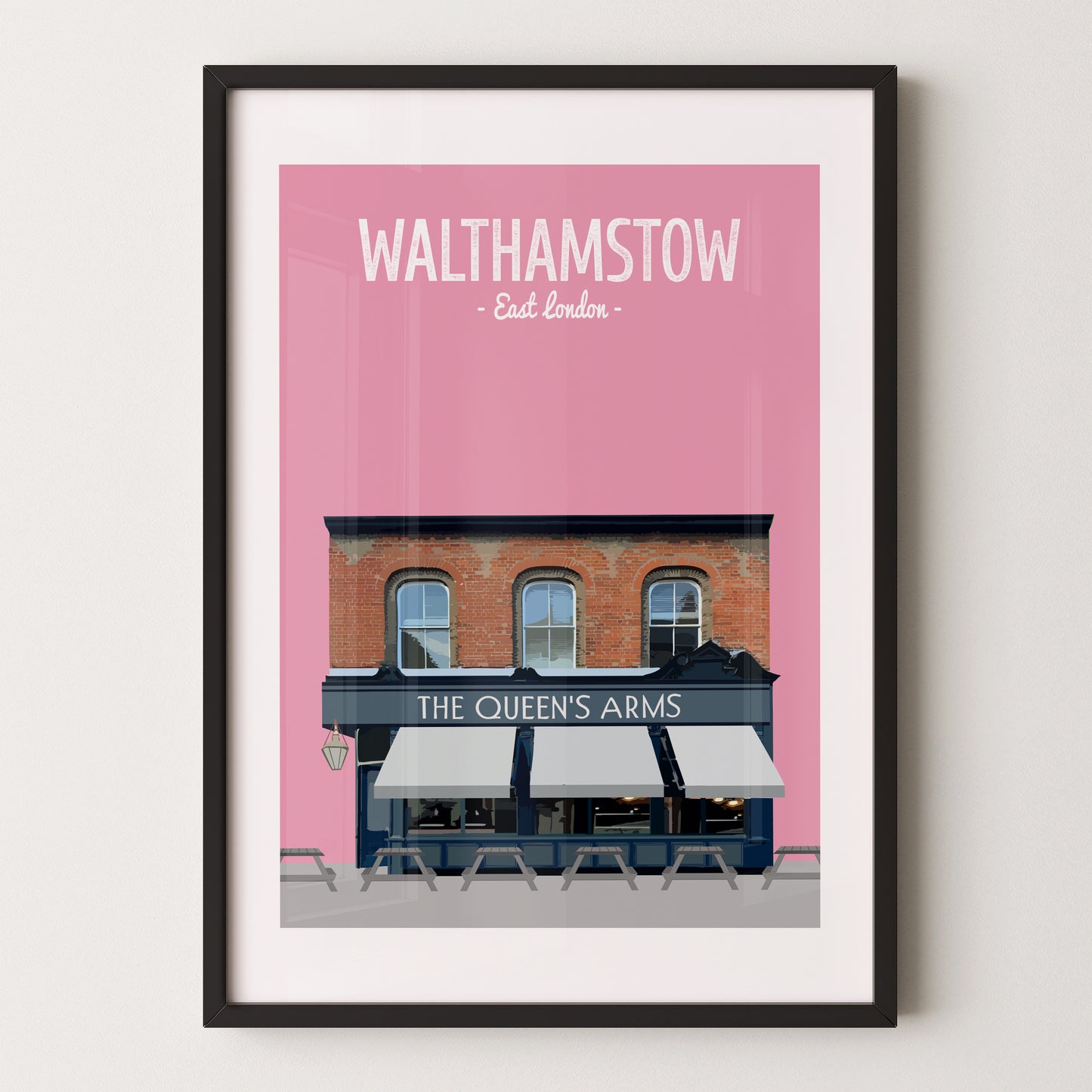 Walthamstow print, The Queens Arms pub