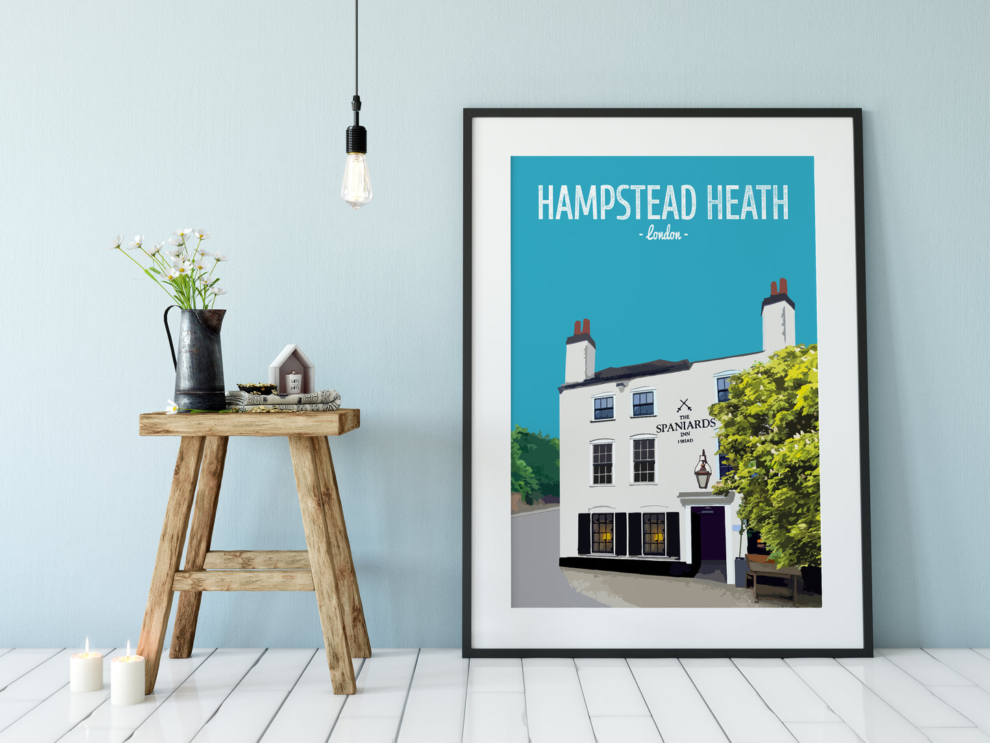 Hampstead Heath print, The Spaniards Inn pub