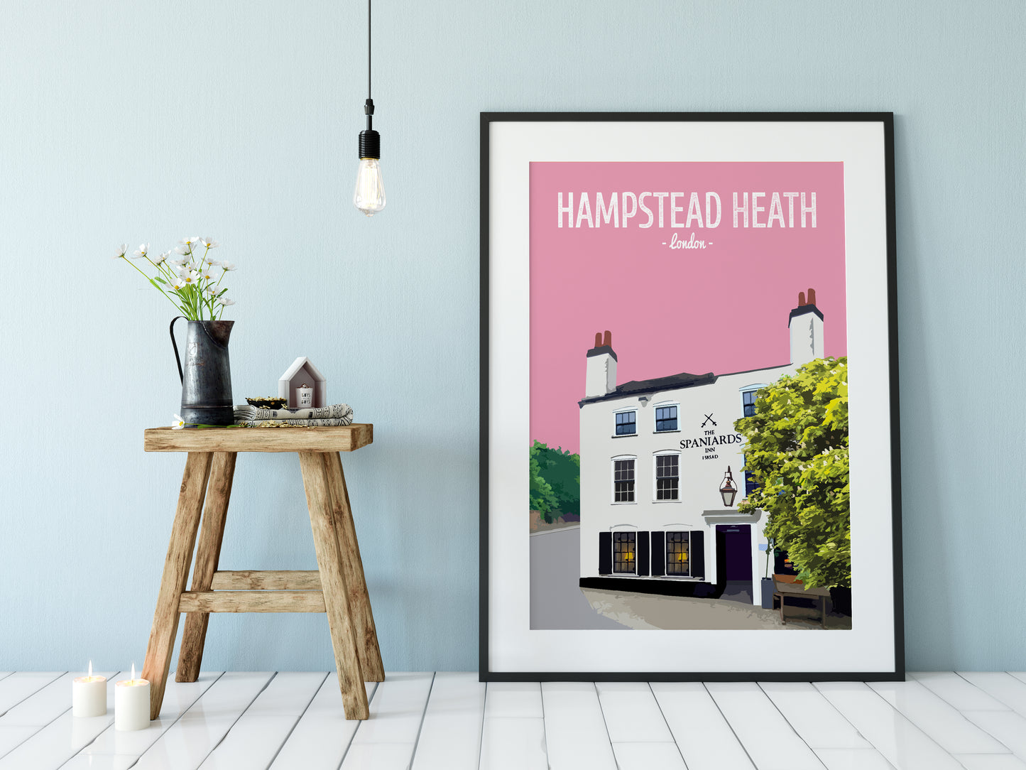 Hampstead Heath print, The Spaniards Inn pub