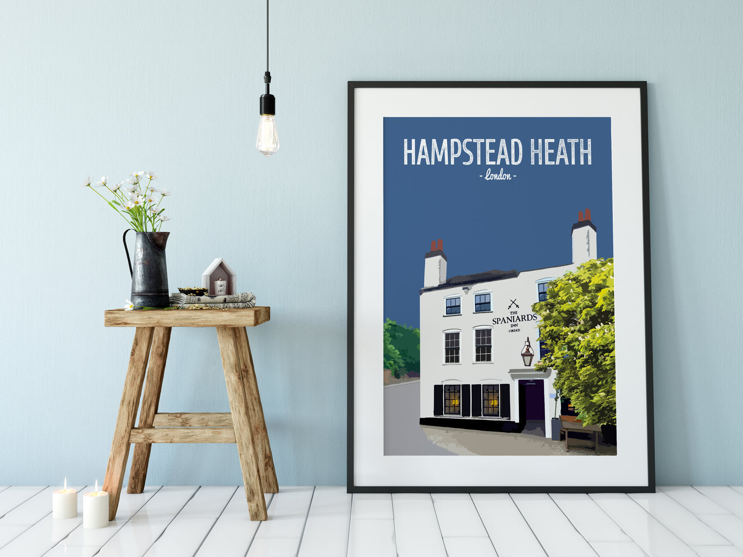 Hampstead Heath print, The Spaniards Inn pub