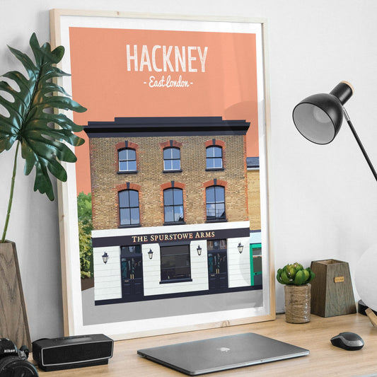 Hackney print, The Spurstowe Arms pub