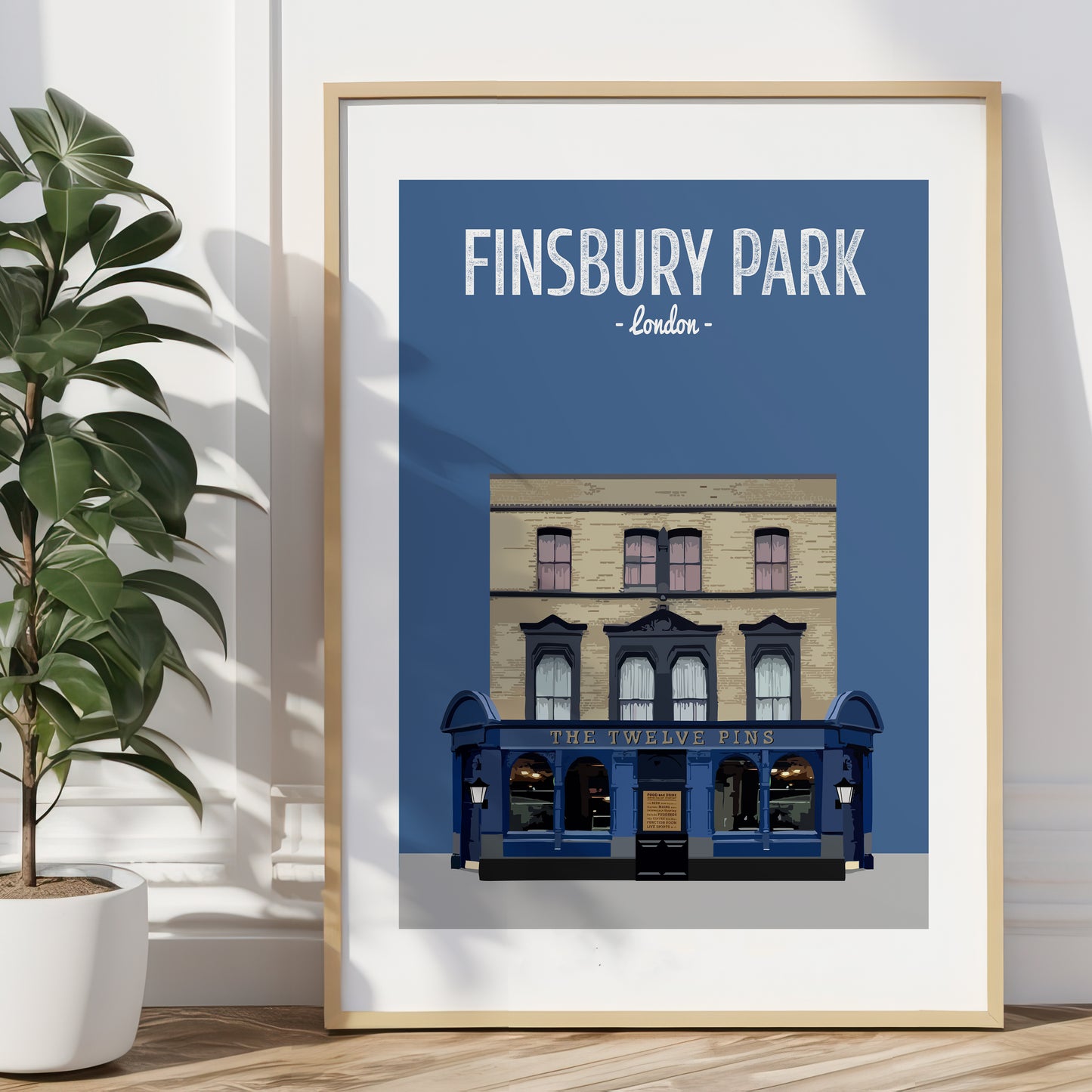 Finsbury Park print, The Twelve Pins pub
