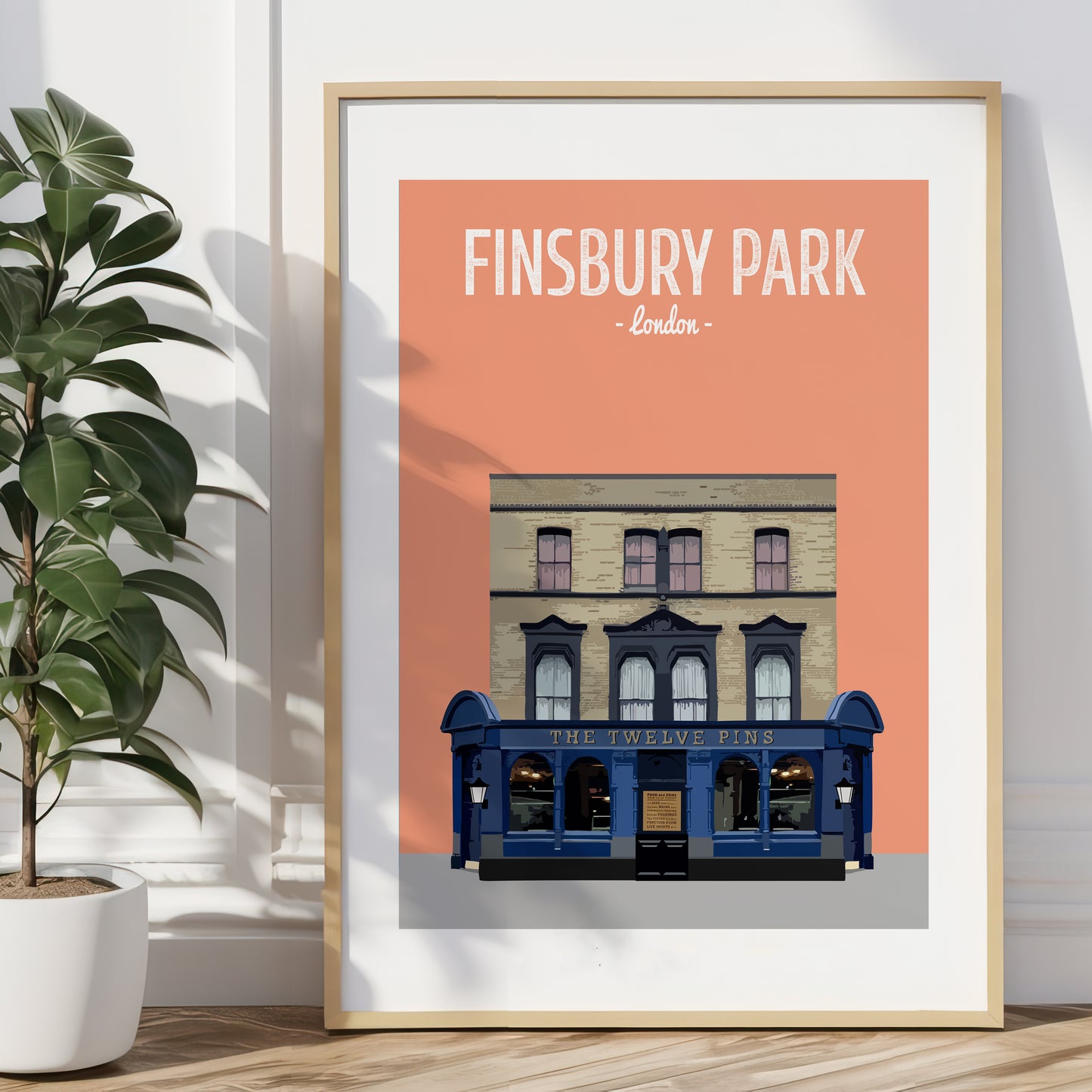 Finsbury Park print, The Twelve Pins pub