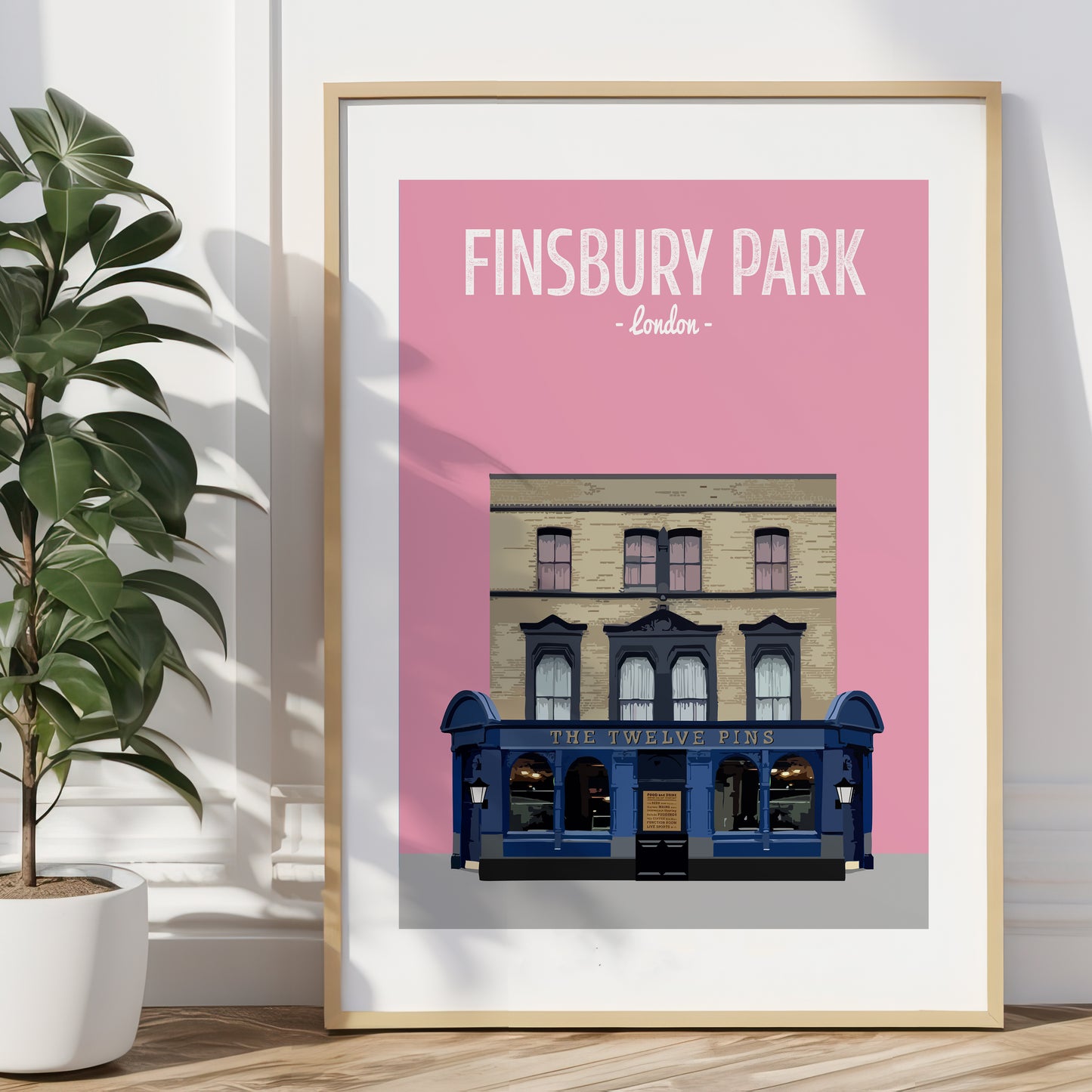 Finsbury Park print, The Twelve Pins pub