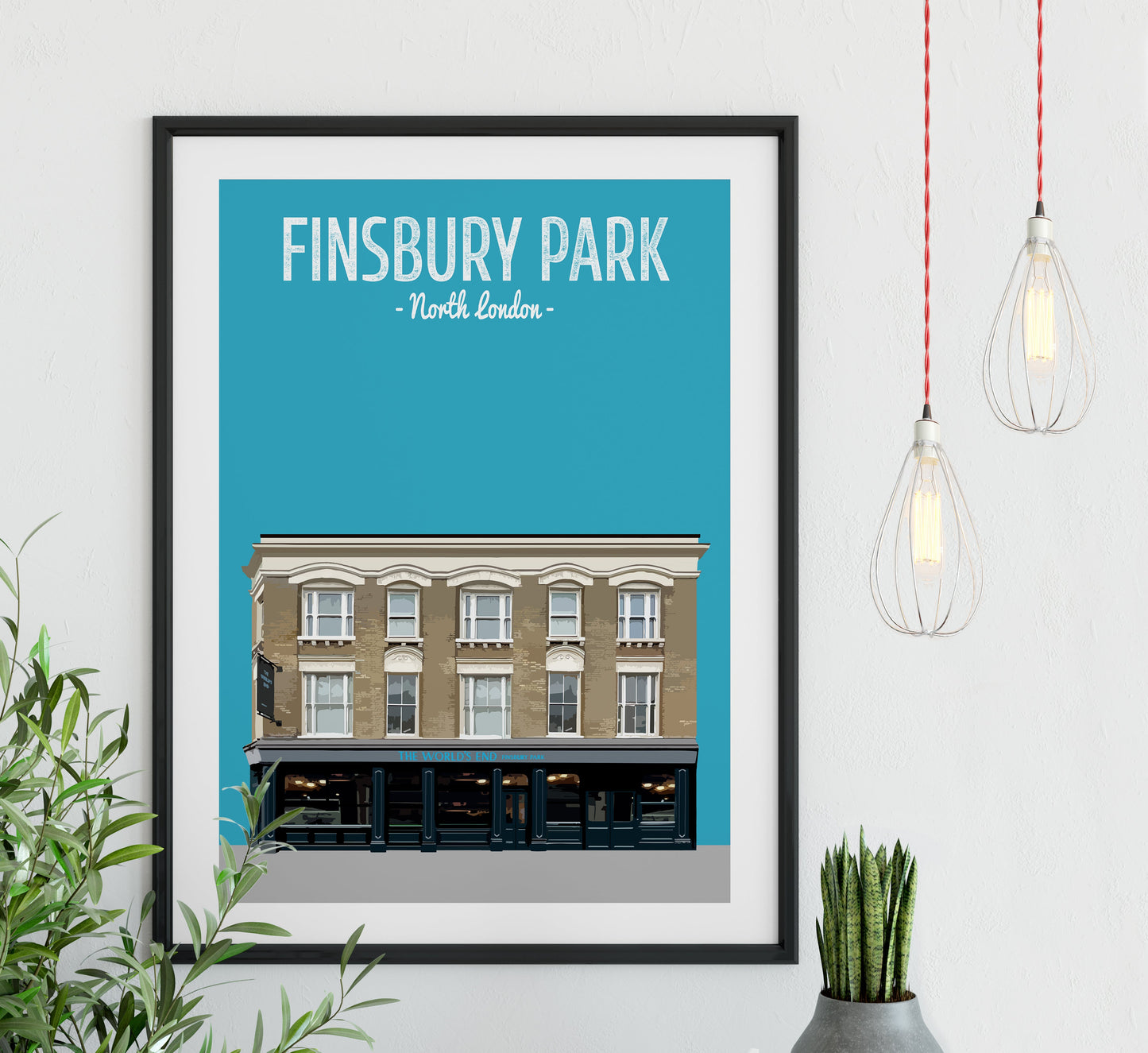 Finsbury Park print, The Worlds End pub