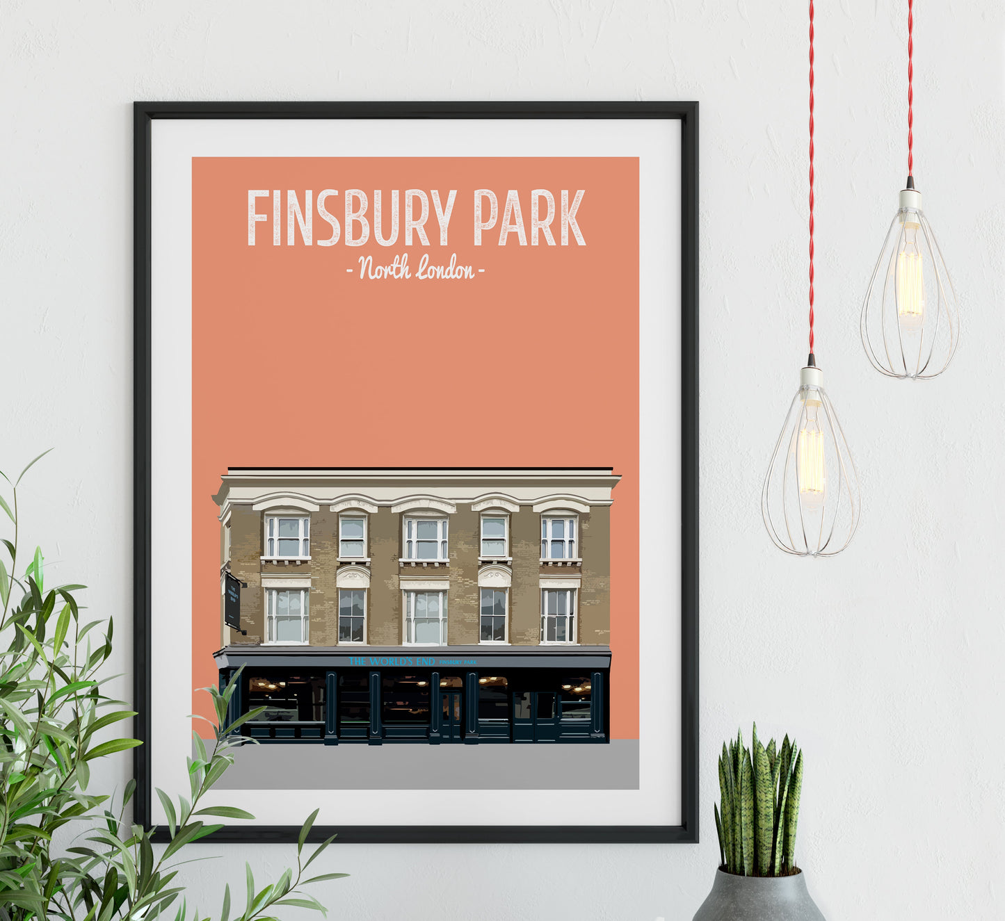 Finsbury Park print, The Worlds End pub